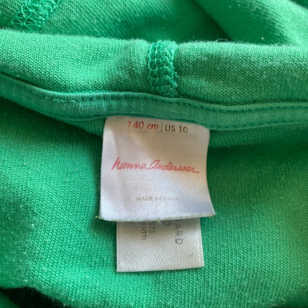 Hanna Andersson Kids Green Terry Cloth Hooded Swim Cover Up Dress Rainbow US 10 - Picture 4 of 7